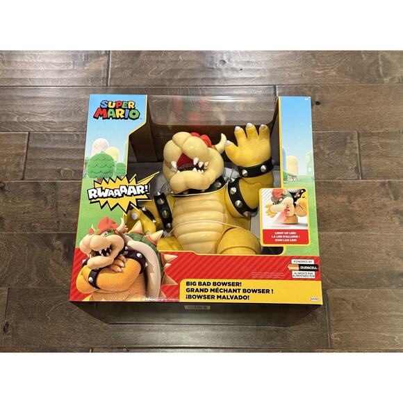Big Bad Bowser Super Mario Action Figure Grand Merchant Bowser Light Up NEW - Picture 2 of 7